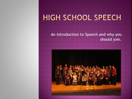 An introduction to Speech and why you should join.