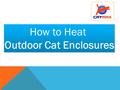 How to Heat Outdoor Cat Enclosures How to Heat Outdoor Cat Enclosures.