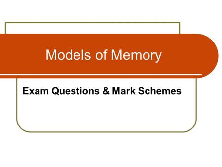 Exam Questions & Mark Schemes