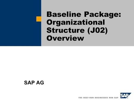 Baseline Package: Organizational Structure (J02) Overview SAP AG.