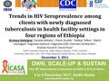 The 16 th International Conference on AIDS & STIs in Africa, Addis Ababa Trends in HIV Seroprevalence among clients with newly diagnosed tuberculosis in.
