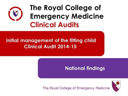 The Royal College of Emergency Medicine The Royal College of Emergency Medicine Clinical Audits Initial management of the fitting child Clinical Audit.