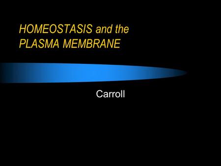 HOMEOSTASIS and the PLASMA MEMBRANE Carroll. Objectives Explain the function of the plasma membrane. Relate the function of the plasma membrane to the.