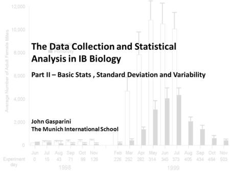 The Data Collection and Statistical Analysis in IB Biology John Gasparini The Munich International School Part II – Basic Stats, Standard Deviation and.