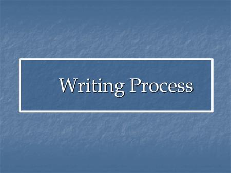 Writing Process Writing Process. What is an Essay? An organized piece of writing that focuses on a single topic An organized piece of writing that focuses.