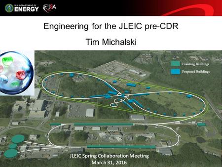 Engineering for the JLEIC pre-CDR Tim Michalski JLEIC Spring Collaboration Meeting March 31, 2016.
