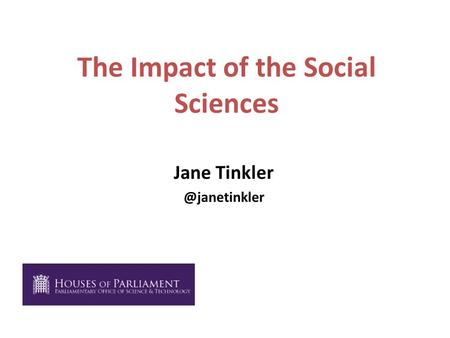 The Impact of the Social Sciences Jane