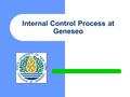Internal Control Process at Geneseo. Objectives Understand the objectives of effective internal controls Describe Geneseo’s internal control program Accurately.