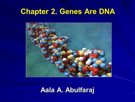 Genes Are DNA Chapter 2. Genes Are DNA Aala A. Abulfaraj.