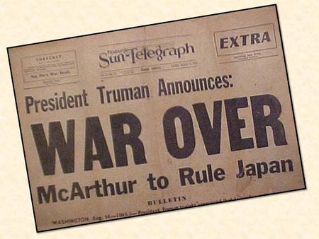 Election of 1944 · FDR won an unprecedented fourth term in office in 1944. · However, in April of 1945, FDR died, forcing Vice- President Harry Truman.