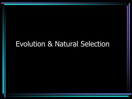 Evolution & Natural Selection. First thoughts on the idea… “Acquired Traits” –If you want it you can make yourself have it Once a structure is modified.