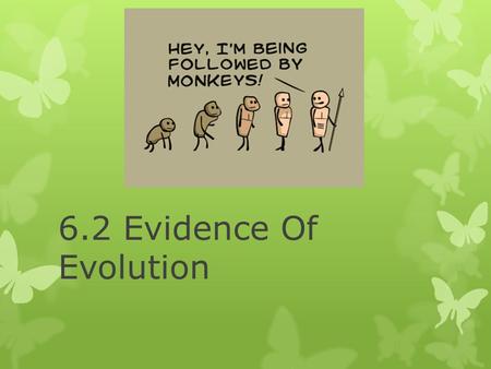 6.2 Evidence Of Evolution. Biogeography  Biogeography: The study of where organisms live now and where they and their ancestors lived before in the past.