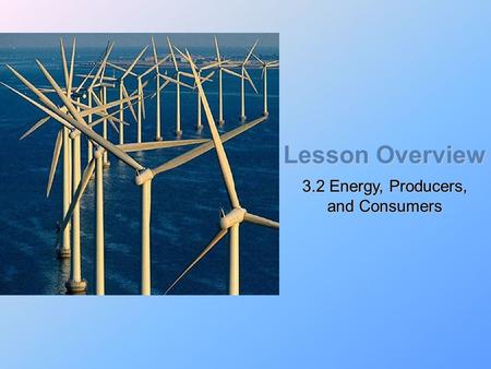 Lesson Overview 3.2 Energy, Producers, and Consumers.