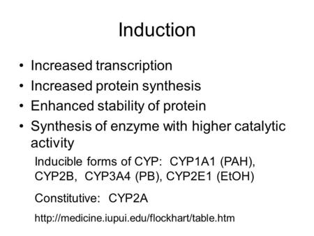Induction Increased transcription Increased protein synthesis Enhanced stability of protein Synthesis of enzyme with higher catalytic activity Inducible.