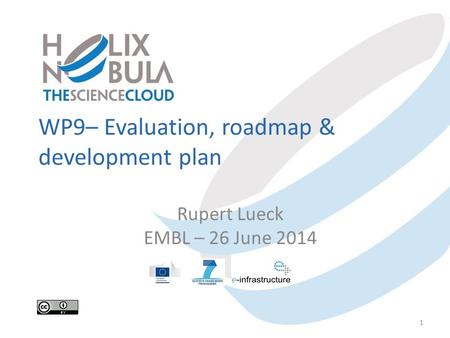 WP9– Evaluation, roadmap & development plan Rupert Lueck EMBL – 26 June 2014 1.