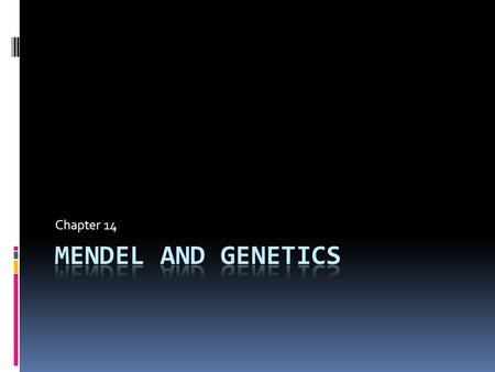 Chapter 14. Mendel and Heredity  Gregor Mendel – Austrian Munk  Worked with heredity in pea plants  Wanted to determine how characters and traits were.