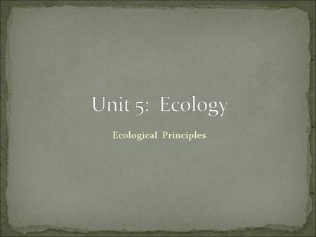 Ecological Principles. I. What is the biosphere and how is it organized? A. Biosphere – Area of the earth where life exists; extends from oceans depths.