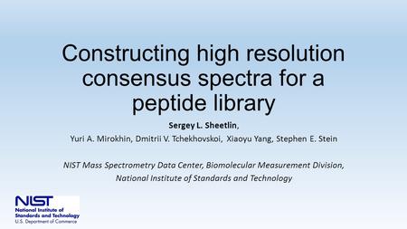 Constructing high resolution consensus spectra for a peptide library