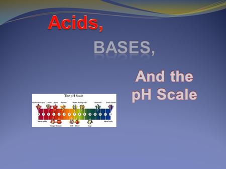 Acids and Bases Name some acids and bases that are familiar to you.