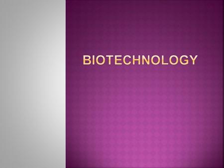  Biotechnology includes genetic engineering and other techniques that make use of natural biological systems to produce a product or to achieve an end.