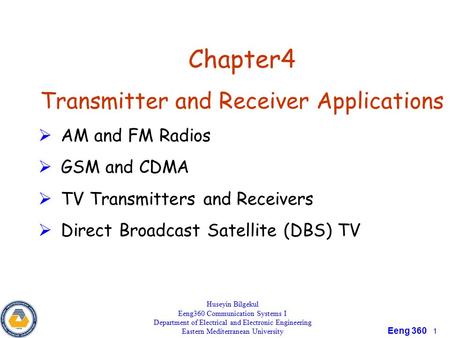 Chapter4 Transmitter and Receiver Applications AM and FM Radios