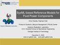 Systems Realization Laboratory SysML-based Reference Models for Fluid Power Components Chris Paredis, Raphael Kobi Product & Systems Lifecycle Management.