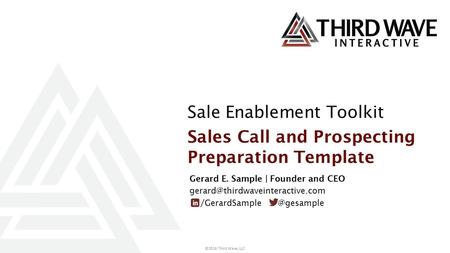 Sale Enablement Toolkit Sales Call and Prospecting