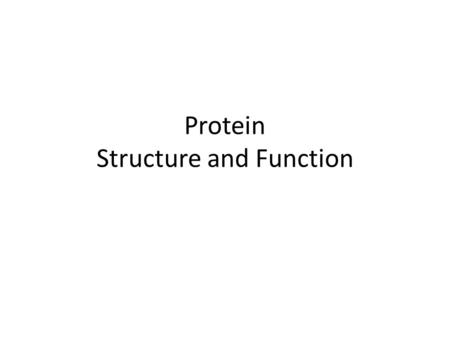 Protein Structure and Function. Proteins are organic compounds made from amino acids held together by peptide bonds.