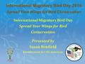 International Migratory Bird Day 2016 Spread Your Wings for Bird Conservation International Migratory Bird Day Spread Your Wings for Bird Conservation.