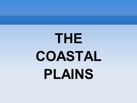 THE COASTAL PLAINS. THE COASTAL PLAINS Coastal plains are characterized by an area of flat low lying land that is situated adjacent to a water body often.