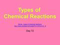Movie: types of chemical reactions:  Day 72.