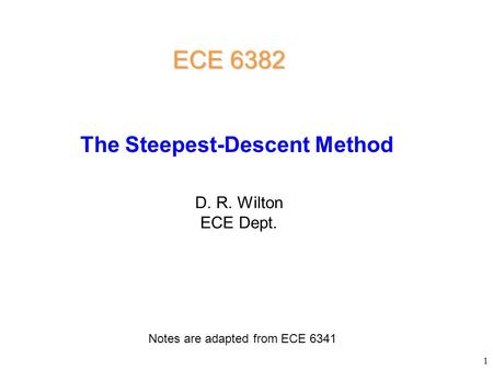 The Steepest-Descent Method