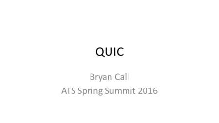 Bryan Call ATS Spring Summit 2016