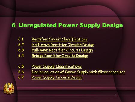 6. Unregulated Power Supply Design