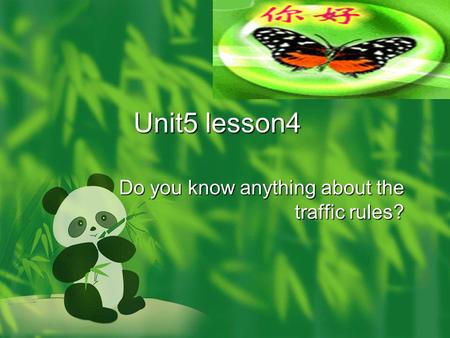 Unit5 lesson4 Do you know anything about the traffic rules?