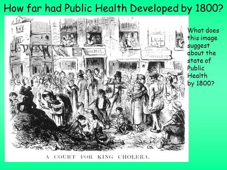 How far had Public Health Developed by 1800?