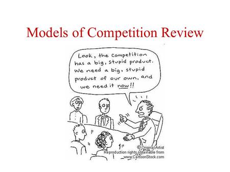 Models of Competition Review. Please list the letters that reflect the following using letters to define areas: 3. Total welfare (producer + consumer)