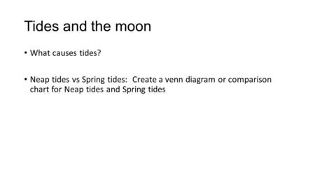 Tides and the moon What causes tides?