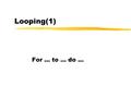 Looping(1) For … to … do... Can you do this? 123456123456 Write a program to display: