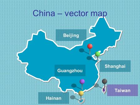 China – vector map Beijing Shanghai Guangzhou Hainan Taiwan.