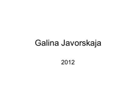 Galina Javorskaja 2012. Winter auto maintenance How to prepare your car for winter.