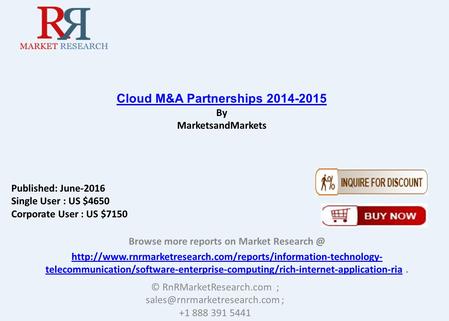 Cloud M&A Partnerships 2014-2015: Partnership & Joint Venture Analysis
