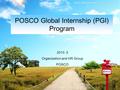 POSCO Global Internship (PGI) Program 2010. 3 Organization and HR Group POSCO.