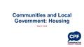 Communities and Local Government: Housing March 2016.