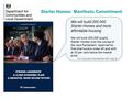 Starter Homes: Manifesto Commitment The Conservative Party Manifesto 2015, Page 52 We will build 200,000 Starter Homes and more affordable housing We will.