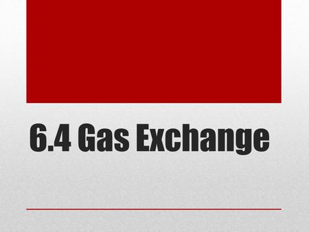 6.4 Gas Exchange.