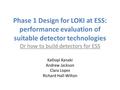 Phase 1 Design for LOKI at ESS: performance evaluation of suitable detector technologies Or how to build detectors for ESS Kalliopi Kanaki Andrew Jackson.