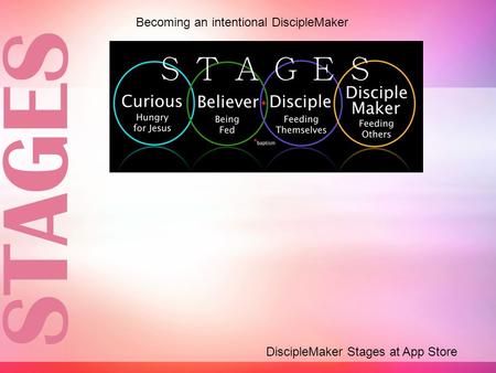 Becoming an intentional DiscipleMaker DiscipleMaker Stages at App Store.