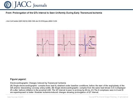 Date of download: 6/2/2016 Copyright © The American College of Cardiology. All rights reserved. From: Prolongation of the QTc Interval Is Seen Uniformly.