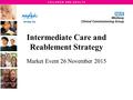 C H I L D R E N A N D A D U L T S Intermediate Care and Reablement Strategy Market Event 26 November 2015.